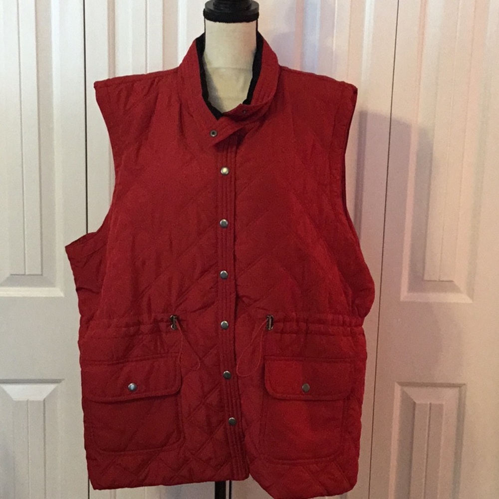 Red Quilted Vest - Picture 1 of 5